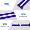 Blue & White Silicone Apple Watch Band