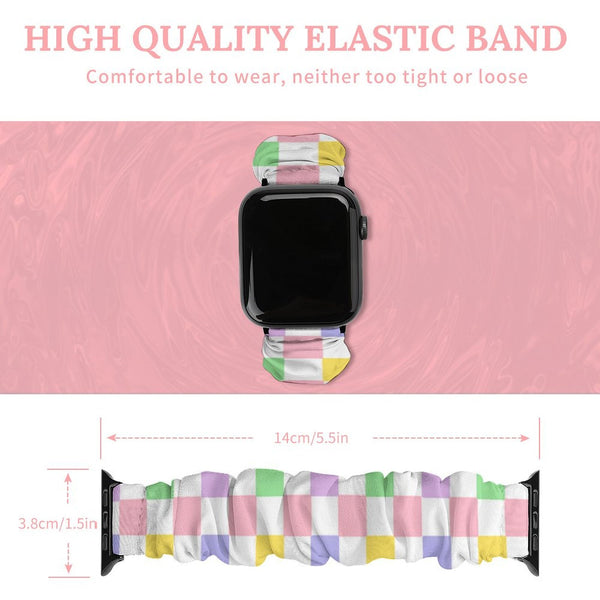 Multi-Colored Checkered Scrunchie Apple Watch Band