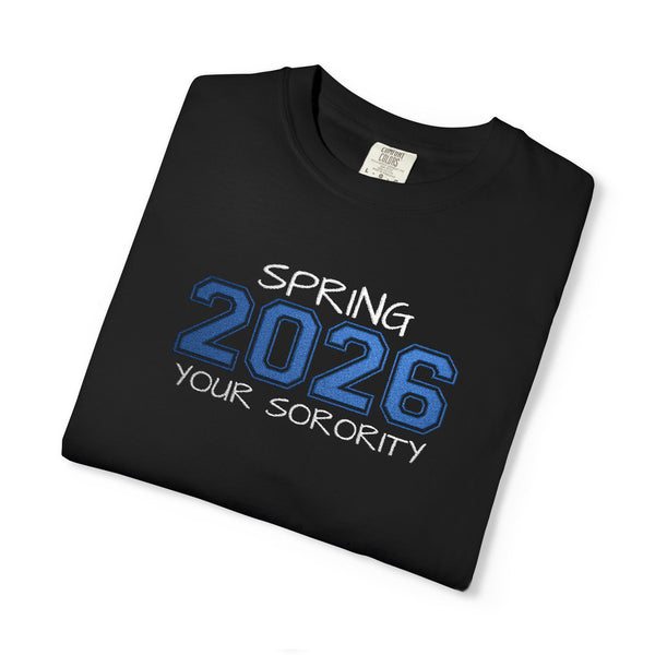 Sorority Semester and Crossing Year Personalized Embroidered T-Shirt