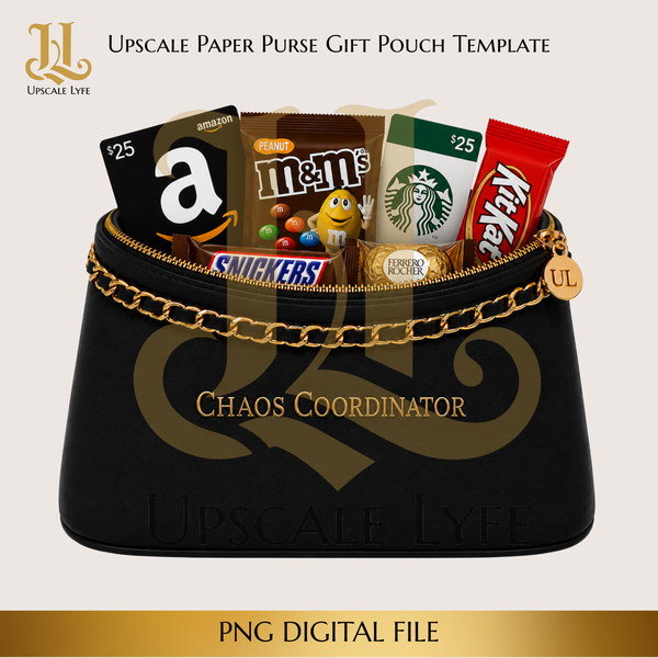 Chaos Coordinator Paper Purse Template Digital Download PNG Instant Digital Only File