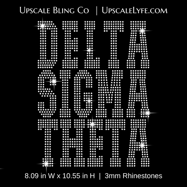 Delta Sigma Theta Ready-to-Press Rhinestone Bling Transfer