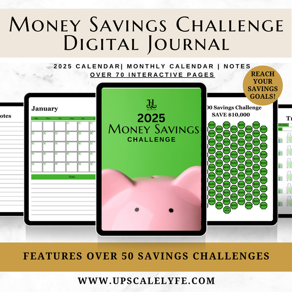2025 Money Savings Challenge Digital Journal - Green