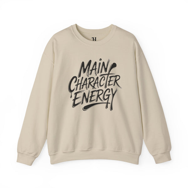 Main Character Energy Sweatshirt, Unisex Cozy Crew, Perfect for Everyday Wear, Gift for Creative Souls, Casual Style, Comfortable Layer