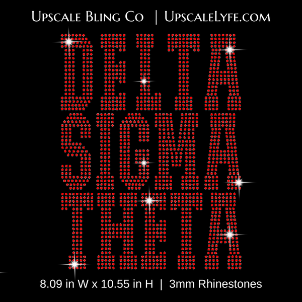 Delta Sigma Theta Ready-to-Press Rhinestone Bling Transfer