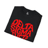 Delta Sigma Theta Heart Softstyle T-Shirt, Sorority Apparel, Greek Life Gifts, College Wear, Sisterhood Shirt, Casual Outfit