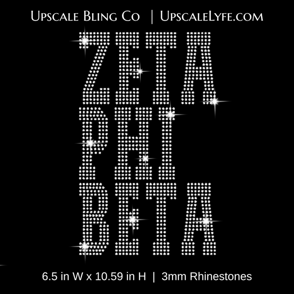 Zeta Phi Beta Ready-to-Press Rhinestone Bling Transfer