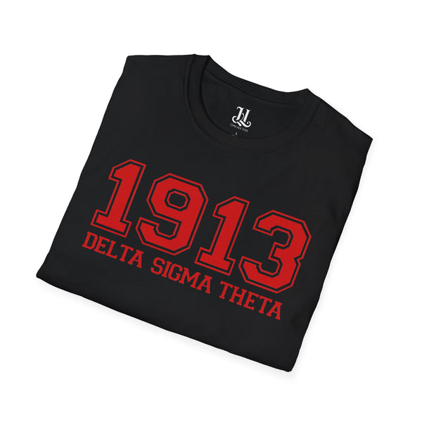 1913 DST Softstyle Jersey Short Sleeve T-Shirt, Delta Sigma Theta Sorority, 1913