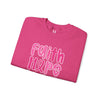 Pink Faith Hope Love Crewneck Sweatshirt, Inspirational Gift, Support Breast Cancer Awareness, Cozy Fashion, Everyday Wear