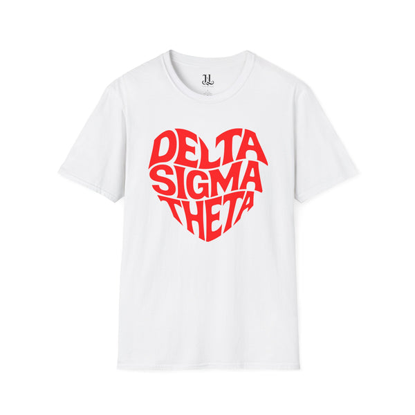 Delta Sigma Theta Heart Softstyle T-Shirt, Sorority Apparel, Greek Life Gifts, College Wear, Sisterhood Shirt, Casual Outfit