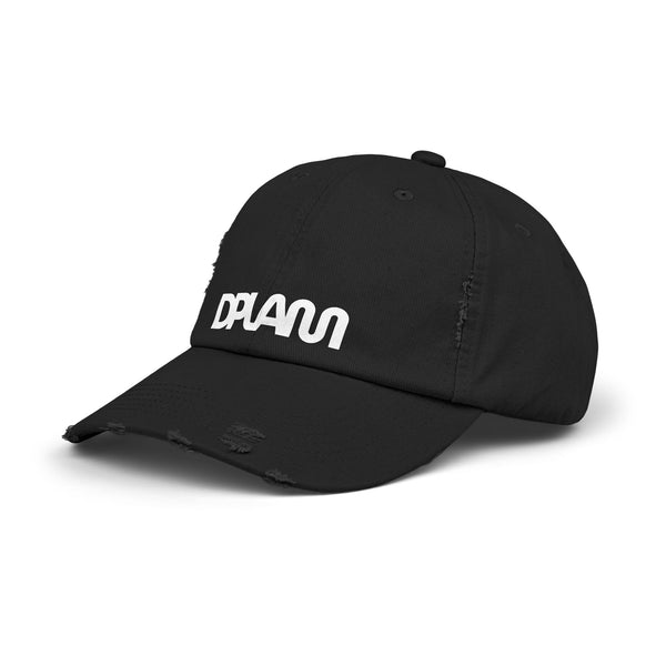 Trendy Unisex Distressed Cap with DPLAM Text – Casual Headwear, Gift for Him/Her, Summer Accessory, Fashion Statement, Everyday Style