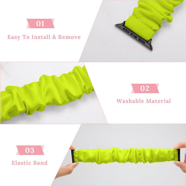 Neon Lime Scrunchie Apple Watch Band