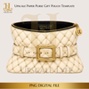 Cream Quilt Paper Purse Template Digital Download PNG Instant Digital Only File