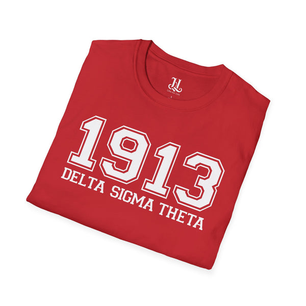 1913 DST Softstyle Jersey Short Sleeve T-Shirt, Delta Sigma Theta Sorority, 1913
