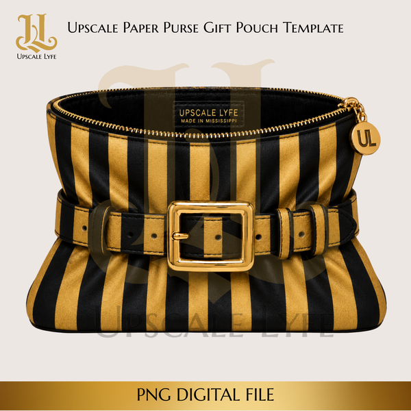 Black Stripe Quilt Paper Purse Template Digital Download PNG Instant Digital Only File