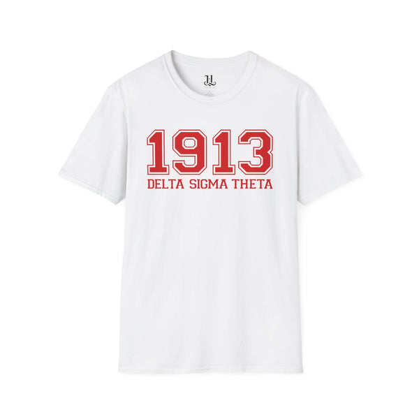 1913 DST Softstyle Jersey Short Sleeve T-Shirt, Delta Sigma Theta Sorority, 1913