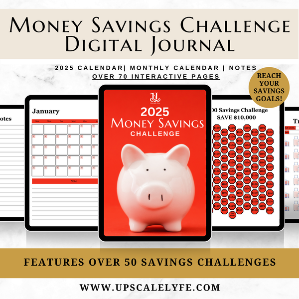2025 Money Savings Challenge Digital Journal - Red