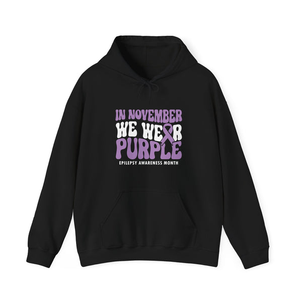 We Wear Purple in October Epilepsy Awareness Unisex Heavy Blend Hooded Sweatshirt
