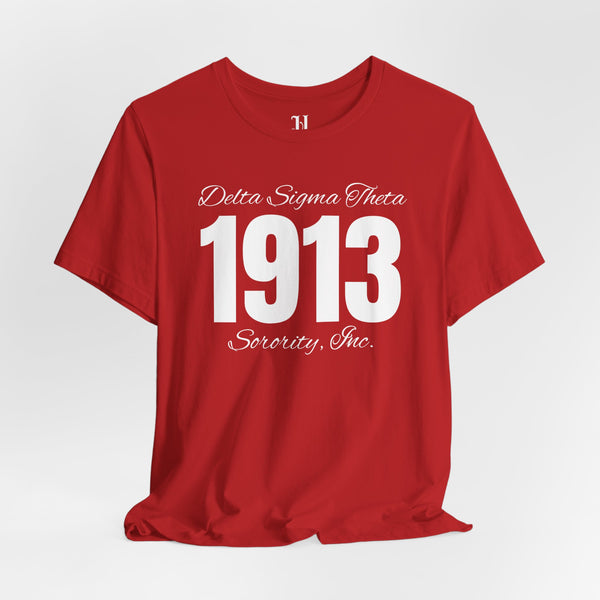 Delta Sigma Theta 1913 Unisex Jersey Short Sleeve T-Shirt, Sorority, Inc