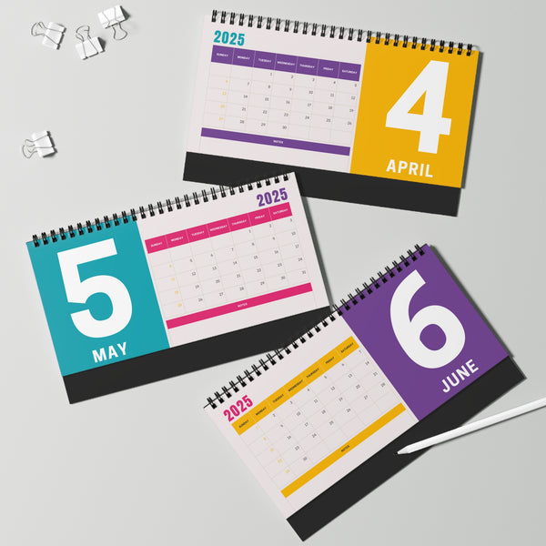 Colorful Desktop Calendar (Year 2025)