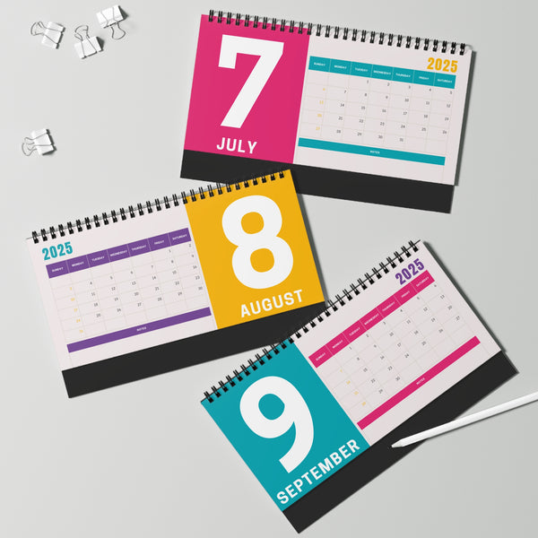 Colorful Desktop Calendar (Year 2025)