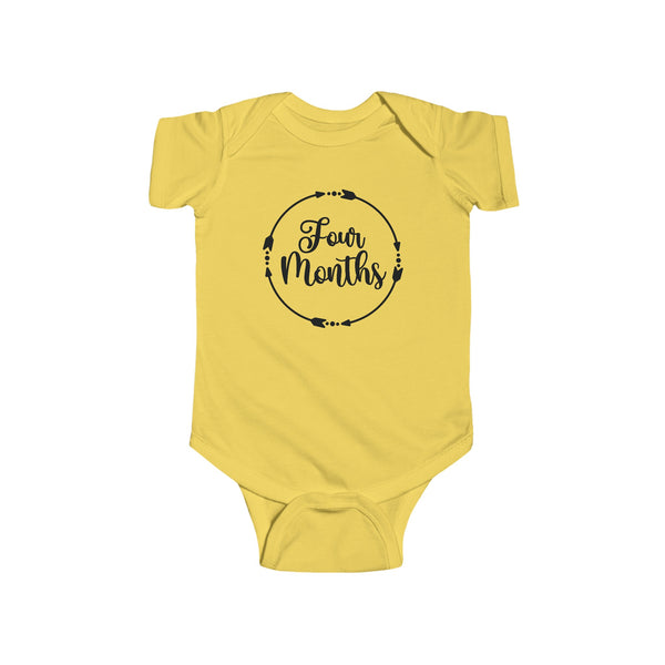 Four Months Milestone Infant Fine Jersey Bodysuit, Making Memories, Baby Pictures, 4 months