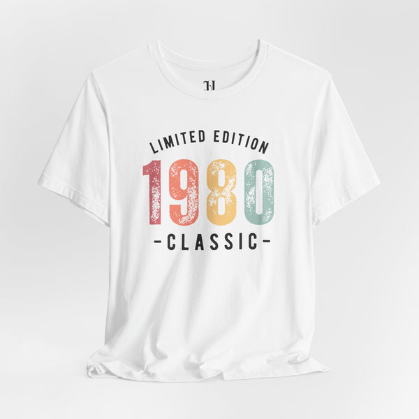 Limited Edition 1980 Classic Unisex Jersey Short Sleeve T-Shirt, Traveling Shirt, Coffee Run Shirt, Birthday Shirt, Vintage Birthday Shirt