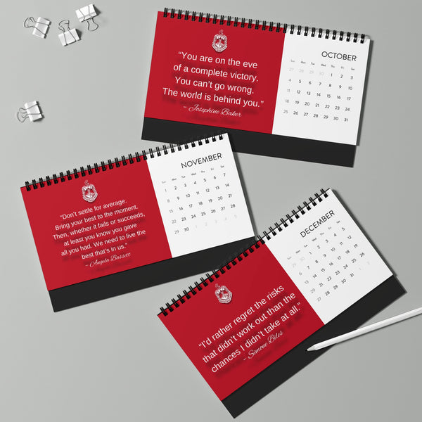 Delta Sigma Theta 2026 Desktop Calendar — Inspirational Grid Planner