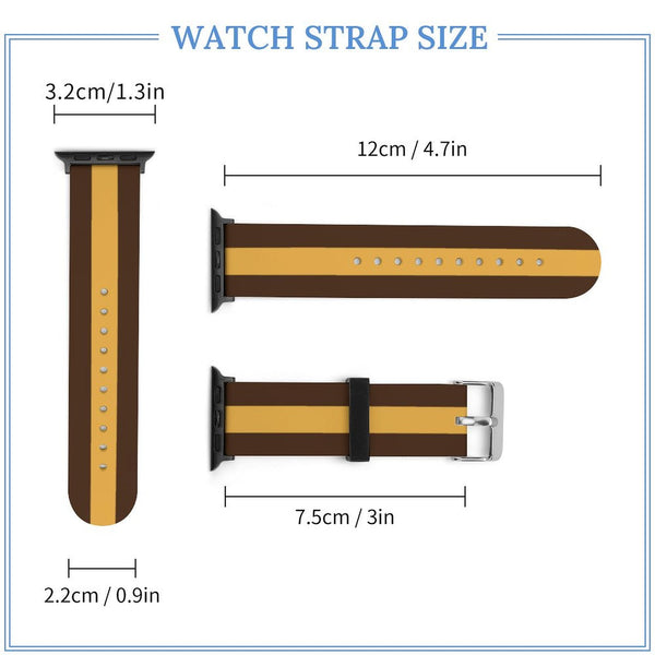 Brown and Gold Silicone Apple Watch Band