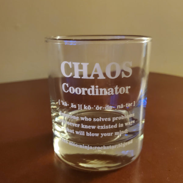 Chaos Coordinator Bourbon Glass & Ice Cubes Gift Set