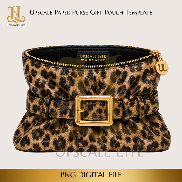 Leopard Paper Purse Template Digital Download PNG Instant Digital Only File