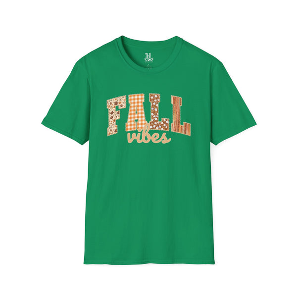 Fall Vibes Unisex Softstyle T-Shirt, Autumn Apparel, Seasonal Shirt, Cozy Fall Top, Thanksgiving Gift, Casual Everyday Wear