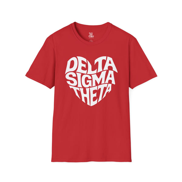 Delta Sigma Theta Heart Softstyle T-Shirt, Sorority Apparel, Greek Life Gifts, College Wear, Sisterhood Shirt, Casual Outfit