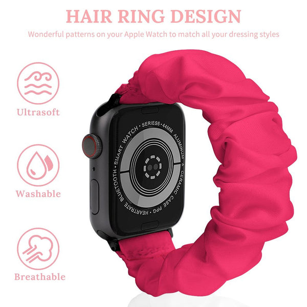Coral/Hot Pink Scrunchie Apple Watch Band