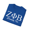 ZΦB Sorority Unisex Softstyle T-Shirt, Greek Life Apparel, Sorority Gift, Casual Wear, College Spirit Wear, Blue Sorority Tee