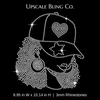 Girl in Baseball Cap with Heart & Star Ready-to-Press Rhinestone Bling Transfer