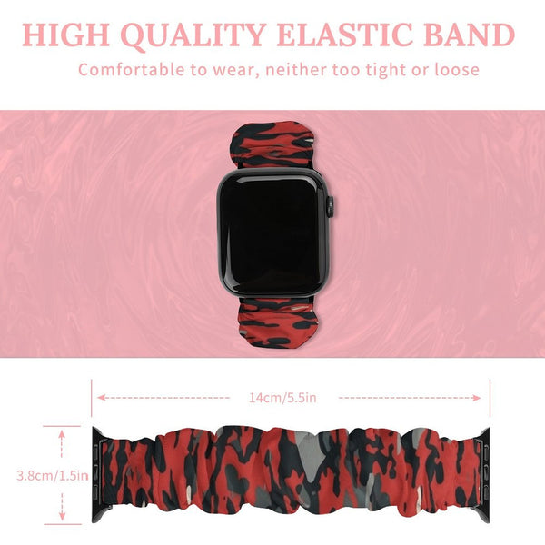 Red Camo Scrunchie Apple Watch Band