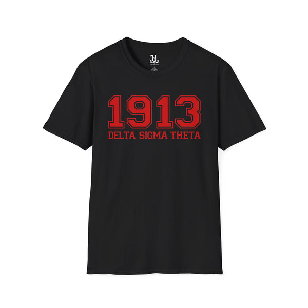 1913 DST Softstyle Jersey Short Sleeve T-Shirt, Delta Sigma Theta Sorority, 1913
