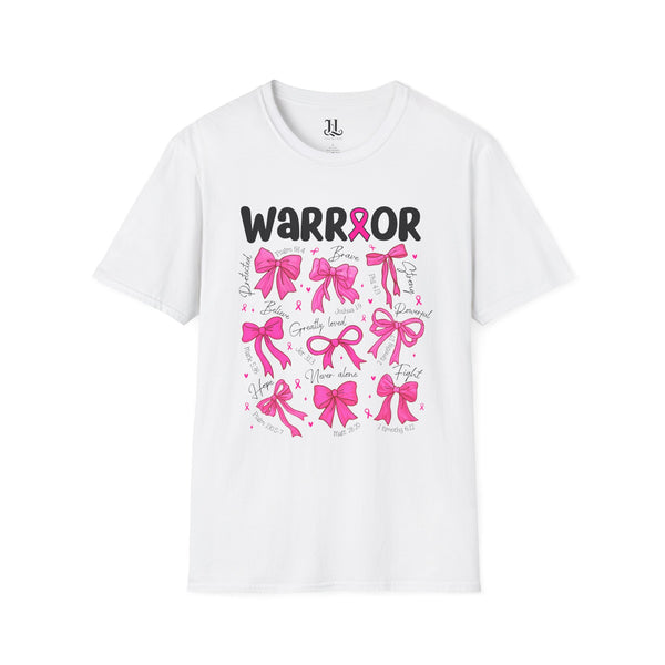 Pink Ribbon Warrior T-Shirt, Cancer Awareness Tee, Fighting Spirit Shirt, Gift for Survivors, Support T-Shirt