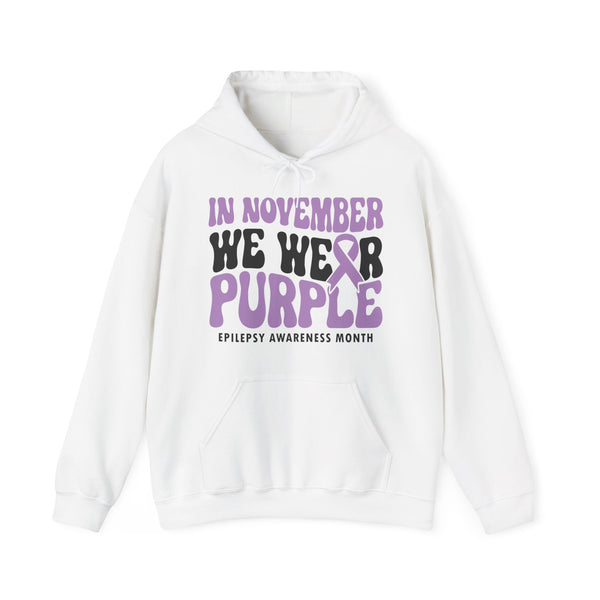 We Wear Purple in October Epilepsy Awareness Unisex Heavy Blend Hooded Sweatshirt