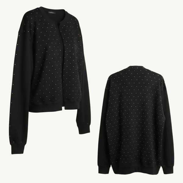 Rhinestone Sweatshirt Jacket
