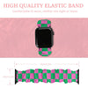 Pink & Green Checkered Scrunchie Apple Watch Band