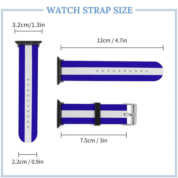 Blue & White Silicone Apple Watch Band