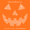 Halloween Pumpkin, Jack-o-Lantern Ready-to-Press Rhinestone Bling Transfer