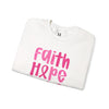 Pink Faith Hope Love Crewneck Sweatshirt, Inspirational Gift, Support Breast Cancer Awareness, Cozy Fashion, Everyday Wear