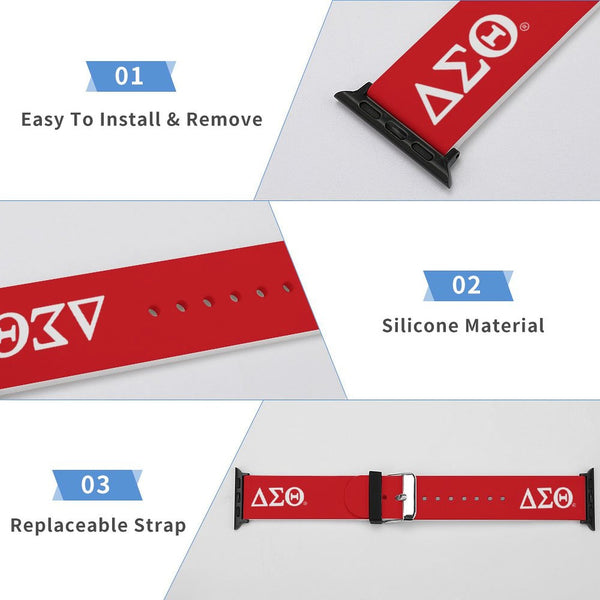 Delta Sigma Theta Silicone Apple Watch Band