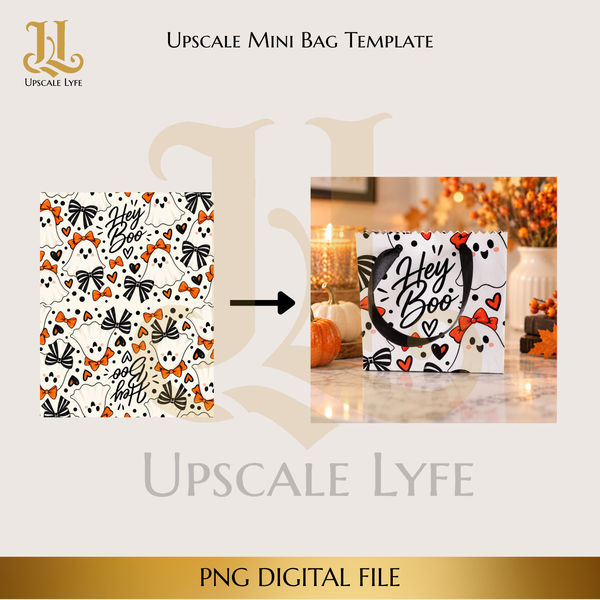 Hey Boo! Mini Gift Bag Printable Design | DIY Paper Gift Bag | Instant Download | Upscale Creations