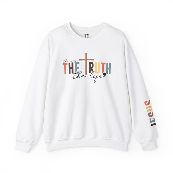 The Way The Truth The Life, JesusUnisex Heavy Blend™ Crewneck Sweatshirt