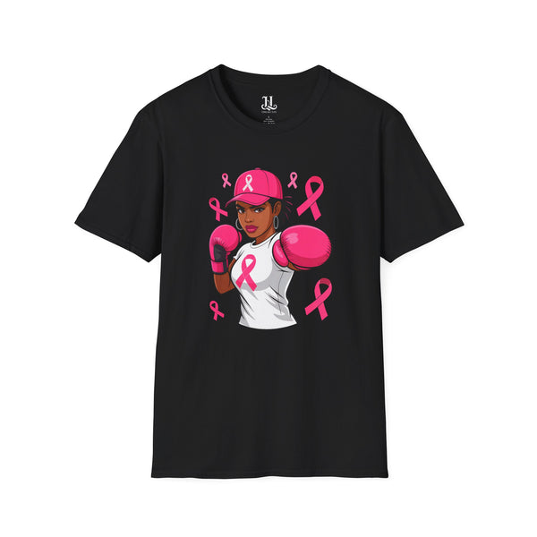 Pink Ribbon Fighter T-Shirt, Breast Cancer Awareness, Unisex Tee, Gym Shirt, Supportive Gift, Fitness Apparel