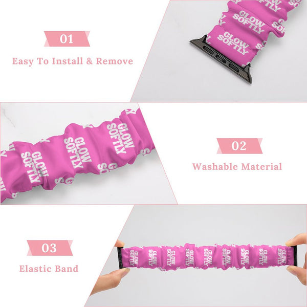 Pink Glow Softly Scrunchie Apple Watch Band