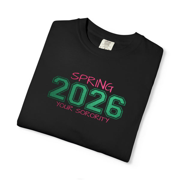 Sorority Semester and Crossing Year Personalized Embroidered T-Shirt